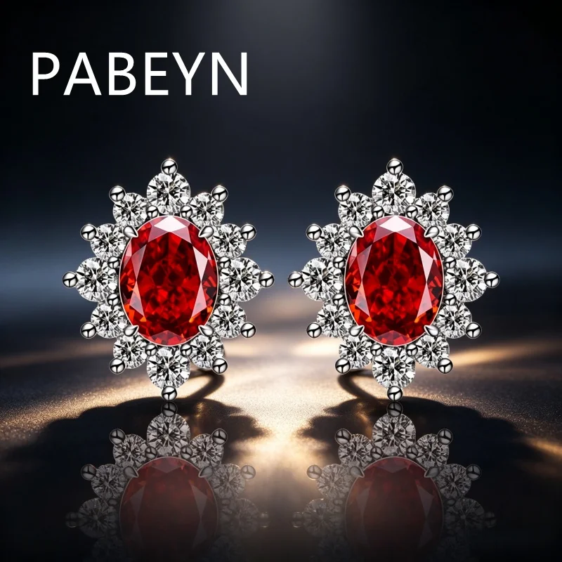 925 Sterling Silver Fashion Light Luxury Sunflower Ice Flower Cut Zircon Stud Earrings Birthday Party Anniversary Gift