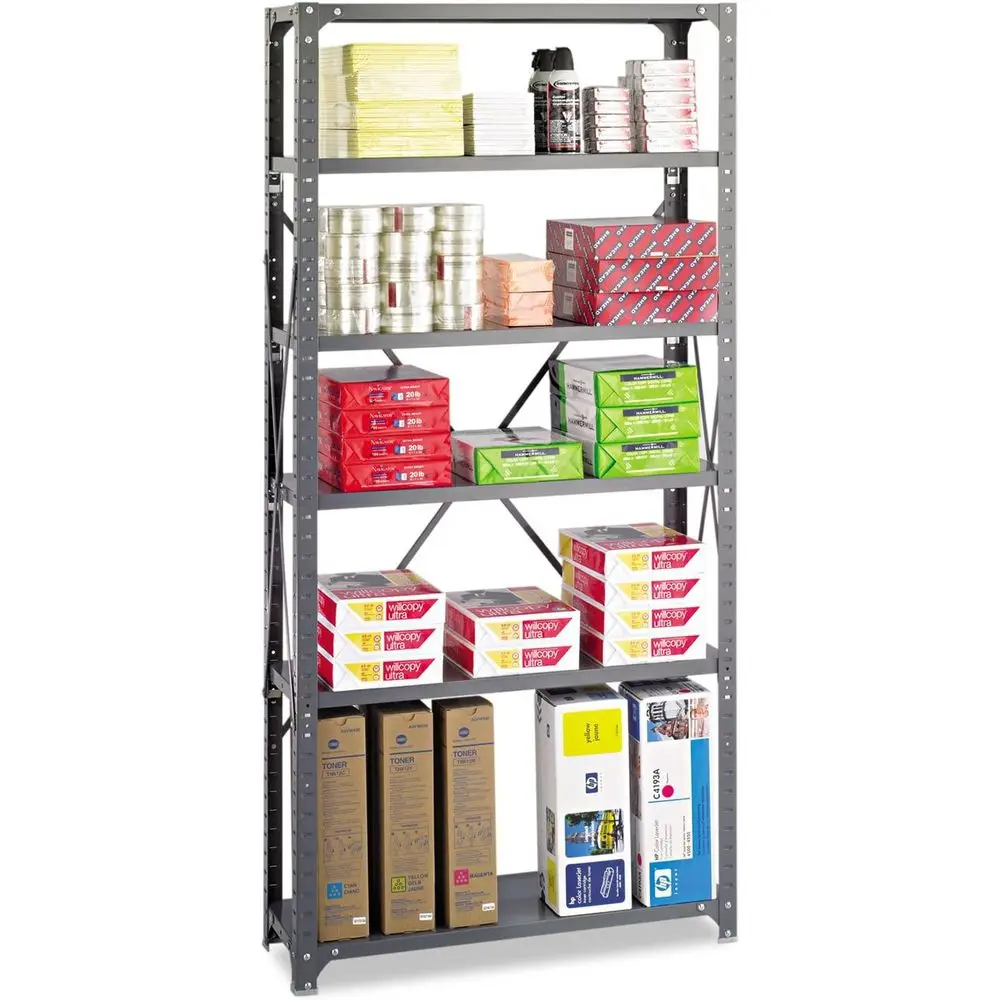 

Серый коммерческий стеллаж с 6 полками, 36Ш x 12Г x 72В дюймов, от Saco Products 6268