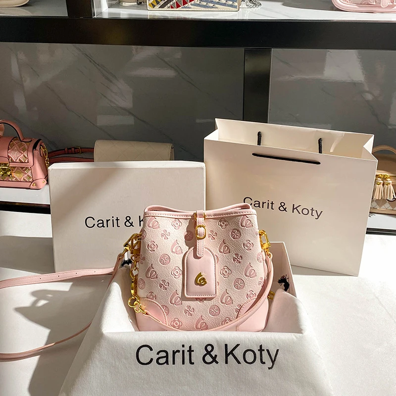 Unique design chain bucket bag with a high-end feel, single-shoulder underarm bag