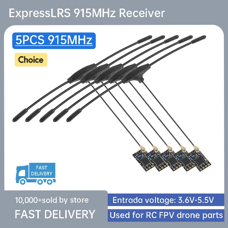 

5 шт. ELRS 915 МГц RX-приемник ExpressLRS 915 для RC FPV гоночного дрона дальнего действия, детали квадрокоптера
