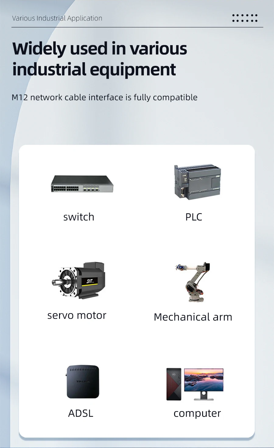 M12 auf RJ45 Industrie Ethernet Kabel für Siemens/PROFINET/EtherCAT, M12 auf RJ45 Kabel, S/FTP geschirmt, M12 4/8 Pin A/D/X codi – Detail 13