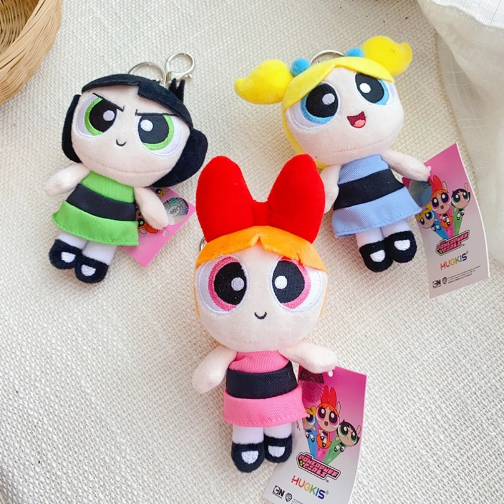 Kawaii Original Anime Powerpuff Girls Blossom Plush Doll Cartoon Buttercup Bubbles Backpack Decoration Dolls Toys Student Gifts