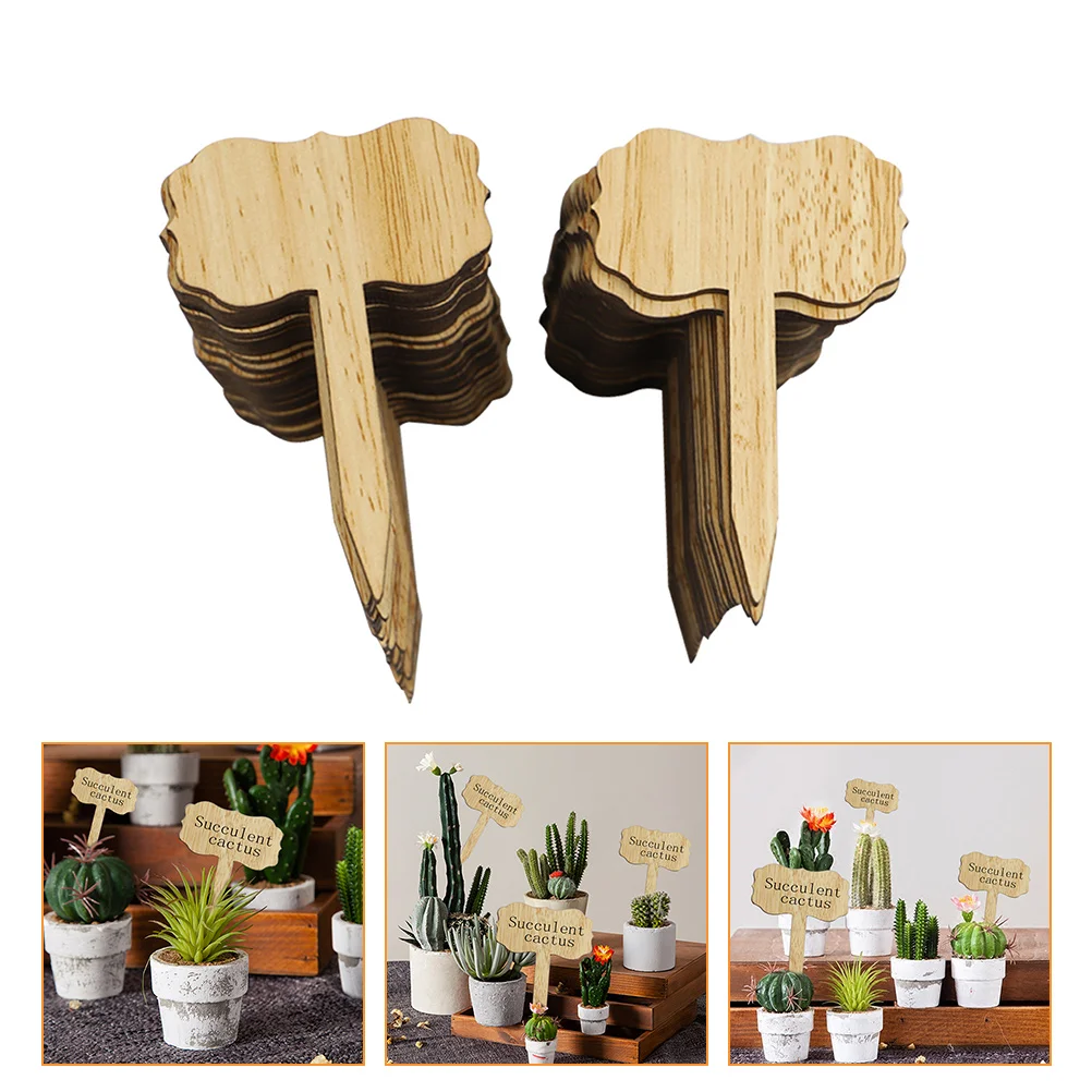 

60 Pcs Wooden Plant Labels Gardening Tags Decorative Succulent Cards Potted Plants Signs Double Sided Writable Durable Practical