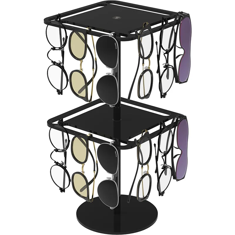 Rotating Sunglasses Holder 360° Eyeglass Display Stand Storage Rack Jewelry Watch  Storage Shelf For Home Desk Dresser image 3