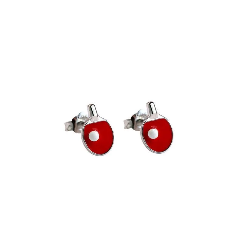 Unique Funny Table Tennis Stud Earrings for Men Women Table Tennis Enthusiasts Creative Earrings Jewelry Gifts