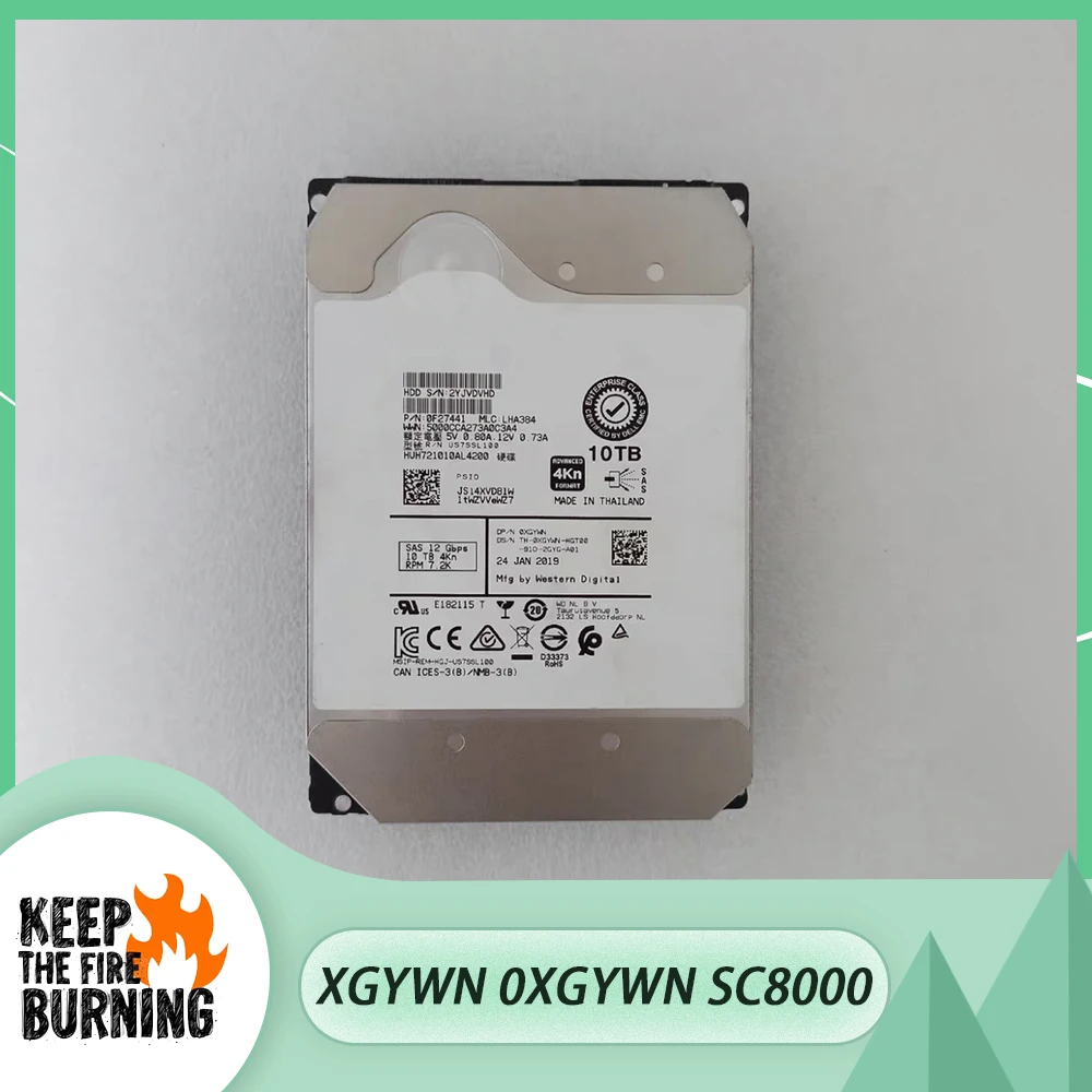 

For DELL XGYWN 0XGYWN HDD 10T 10TB SAS 3.5'' SC8000 SC200 SC5020 Hard Disk