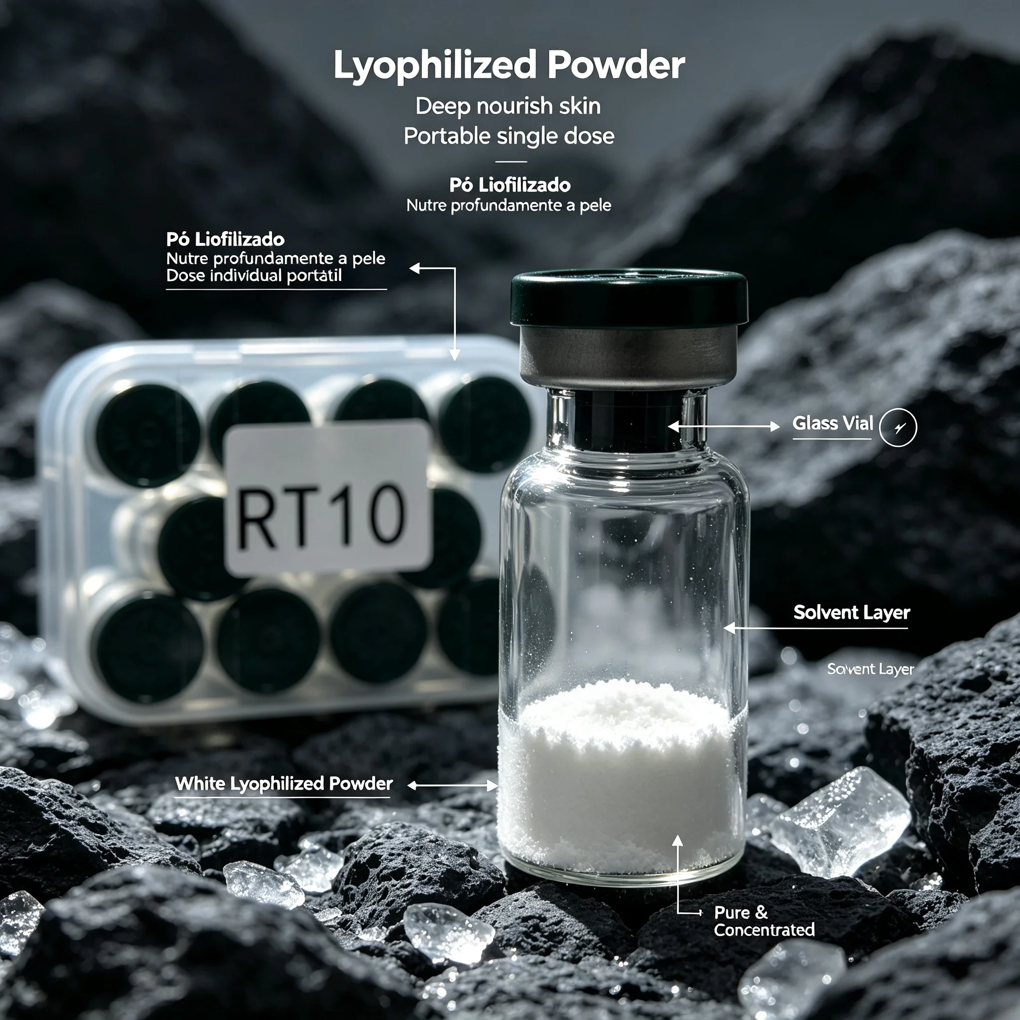 (Random Cap Colors, Production Date Subject to Actual Goods) High-Quality Freeze-Dried Powder，Repair Skin Damage，