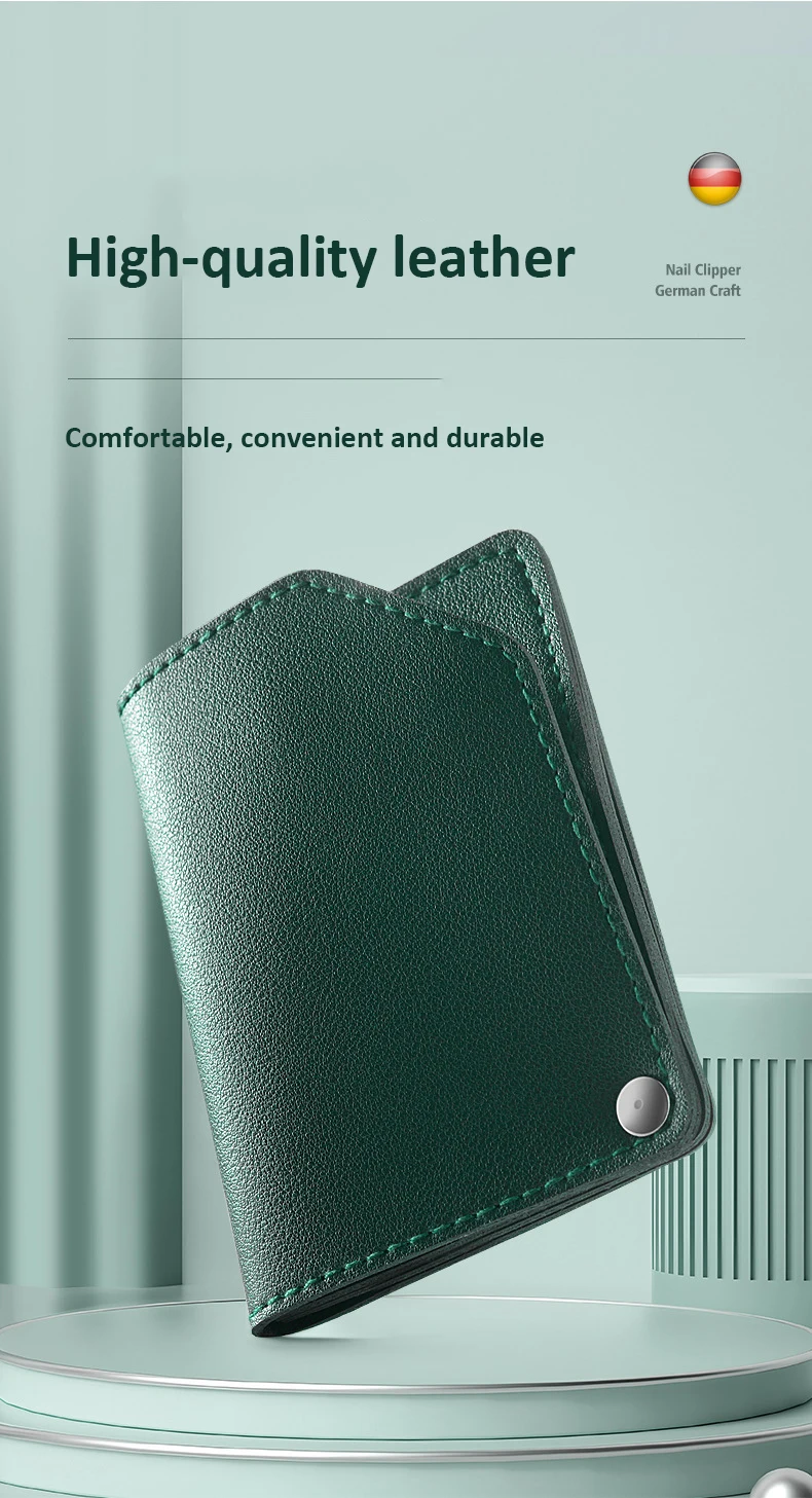 Neues Nagelknipser-Set, 4-teilig, mit drehbarer Ledertasche, professioneller Trimmer, Pediküre-Pflegewerkzeuge, Maniküre-Set, Heimpflege-Geschenk – Detail 3