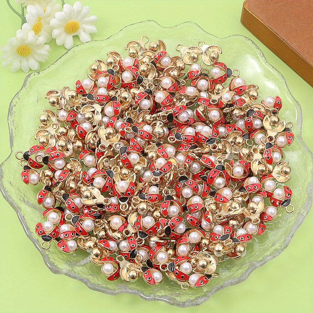 3/6/12pcs Multi-color Scarabs Shaped Decorative Pendants,DIY Bracelets Necklaces Earrings, Halloween Valentine's Day Gift view 5