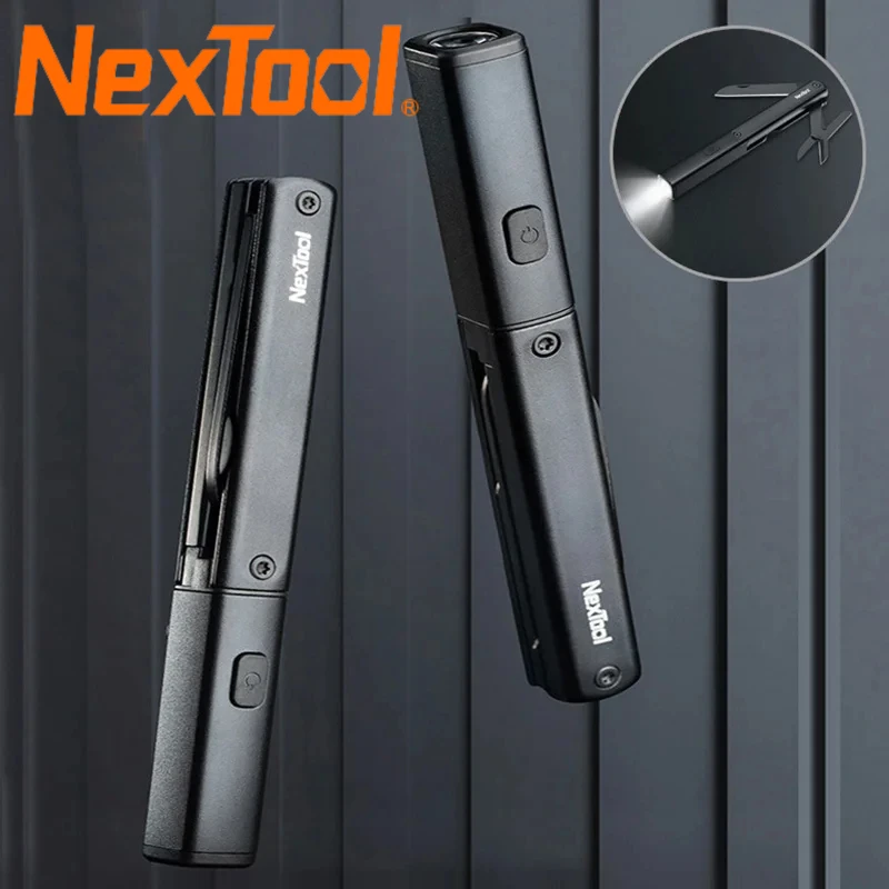 NexTool Mini Multi Tool 3 in 1 Pocket Knife Scissors Pen Tools N1 Portable Outdoors USB Rechargeable IPX4 Waterproof Flashlight