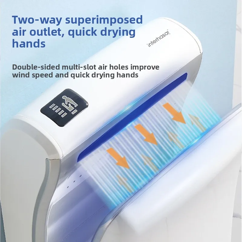 Sèche-mains à capteur automatique Commercial, Machine sèche-mains à grande vitesse pour toilettes publiques, sèche-mains économe en énergie