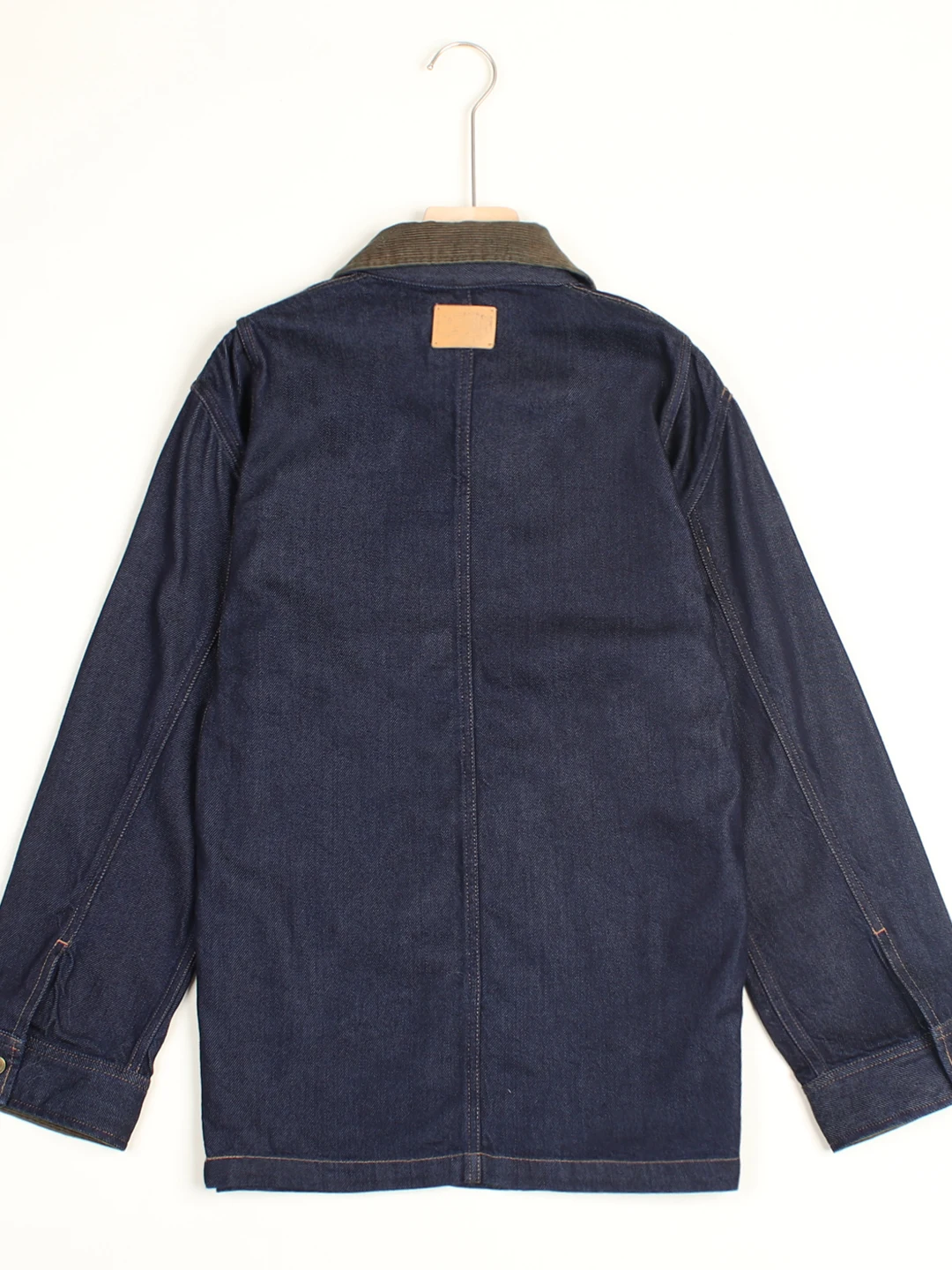 Retro Workwear Style Contrast Color Collar Denim Jacket Women Loose Multi-Pocket Jacket Cotton Material Long Sleeve Button Cl...