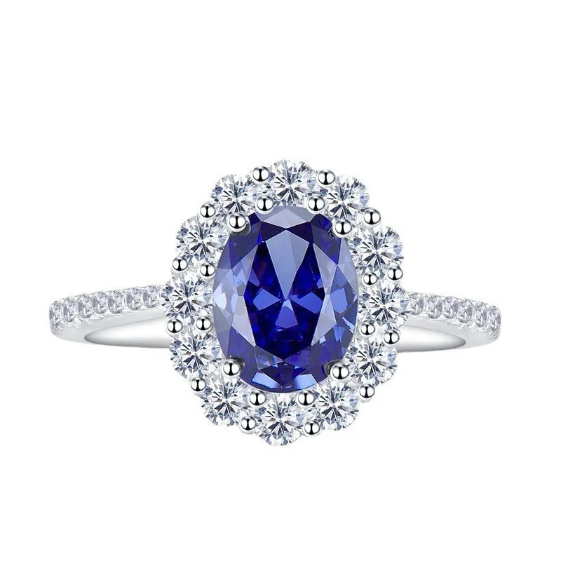 Neuer Ring aus 925er-Sterlingsilber, blauer Edelstein für Damen, Hochzeit, Schmuck, Verlobungsring, Party, modisch, Top-Qualität – Detail 4