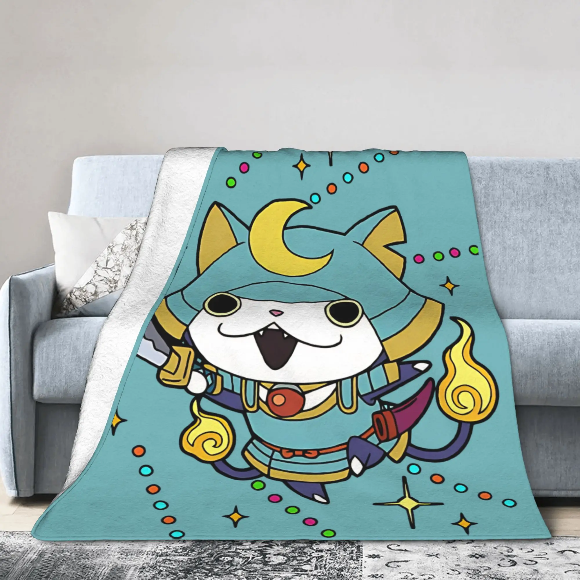 Yokai Watch Game Flannel Throw Blanket Shogunyan Blanket for Home Travel Lightweight Thin Bedding Throws