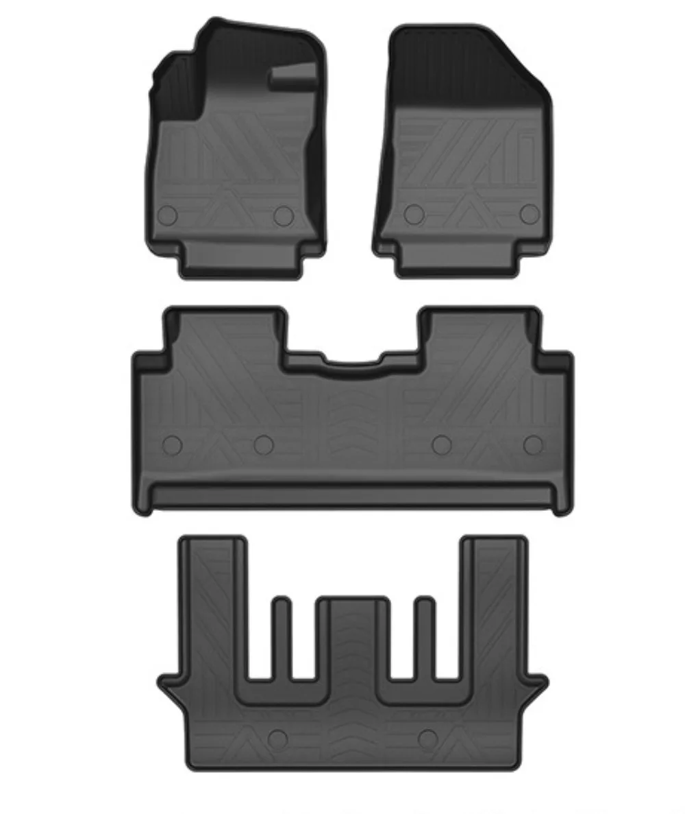 For 2020-2022 Geely Okavango 7-seater (LHD) TPE rubber interior floor mats: waterproof, wear-resistant, and easy to clean.