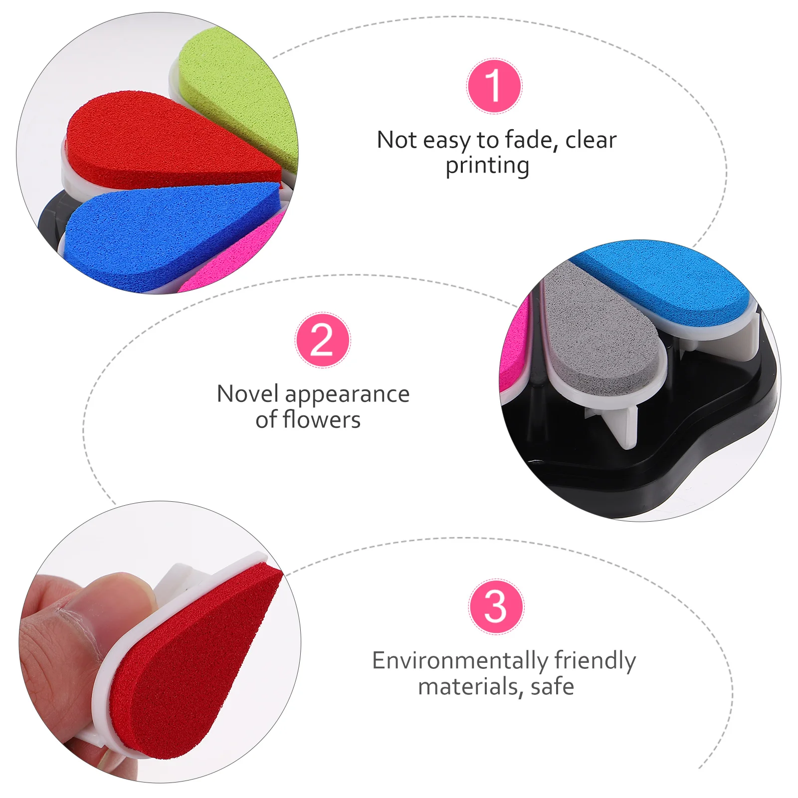 Petal Ink Pad Multicolor Stamps Partner Compact Lightweight DIY Craft Supplies for Wall Painting Nursery Decoration Stamp Pad