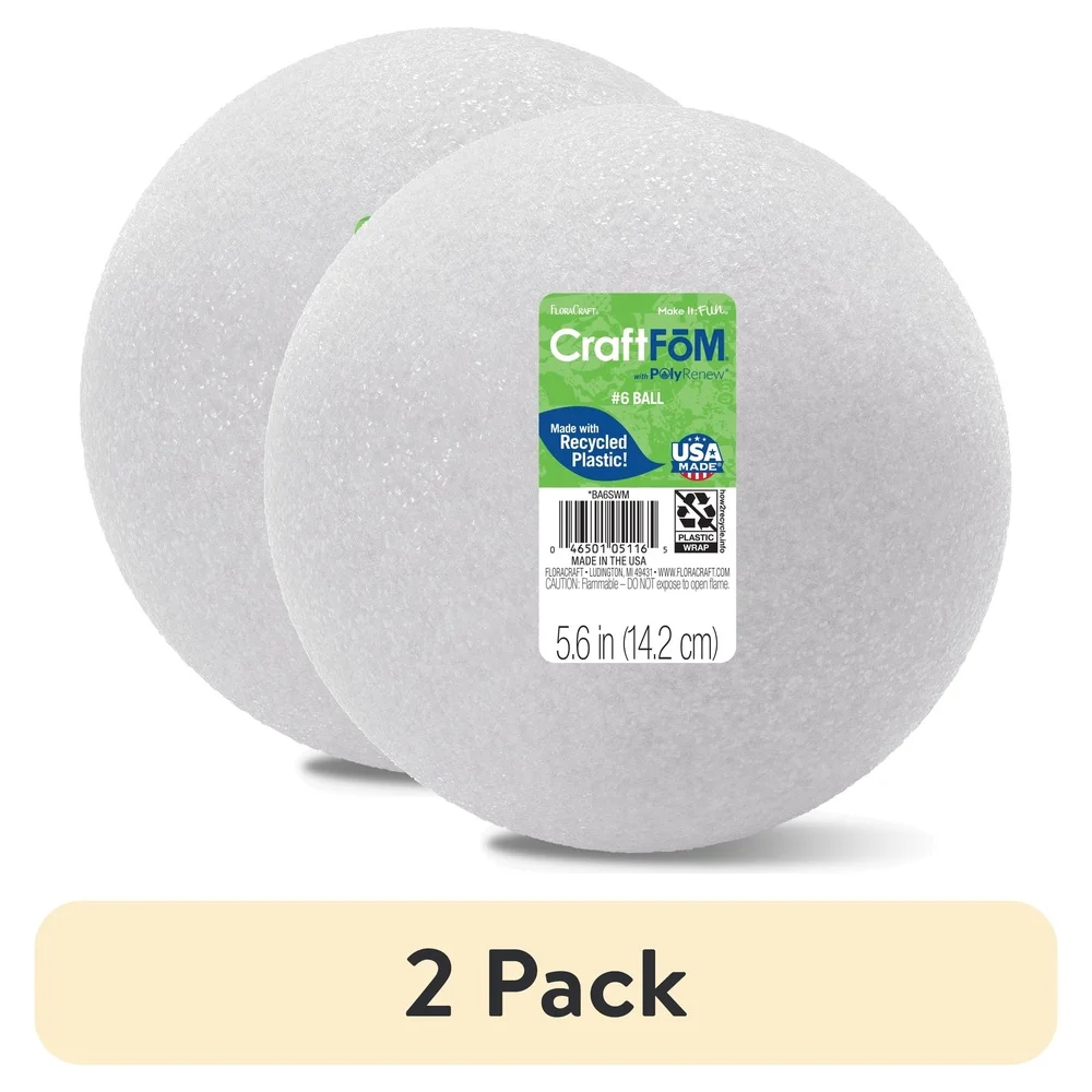 2 แพ็ค 5.6 นิ้วลูกบอลโฟมหัตถกรรมน้ำหนักเบาโครงการห้องเรียนตกแต่งงานปาร์ตี้ตามฤดูกาลแสดงในร่มกลางแจ้ง