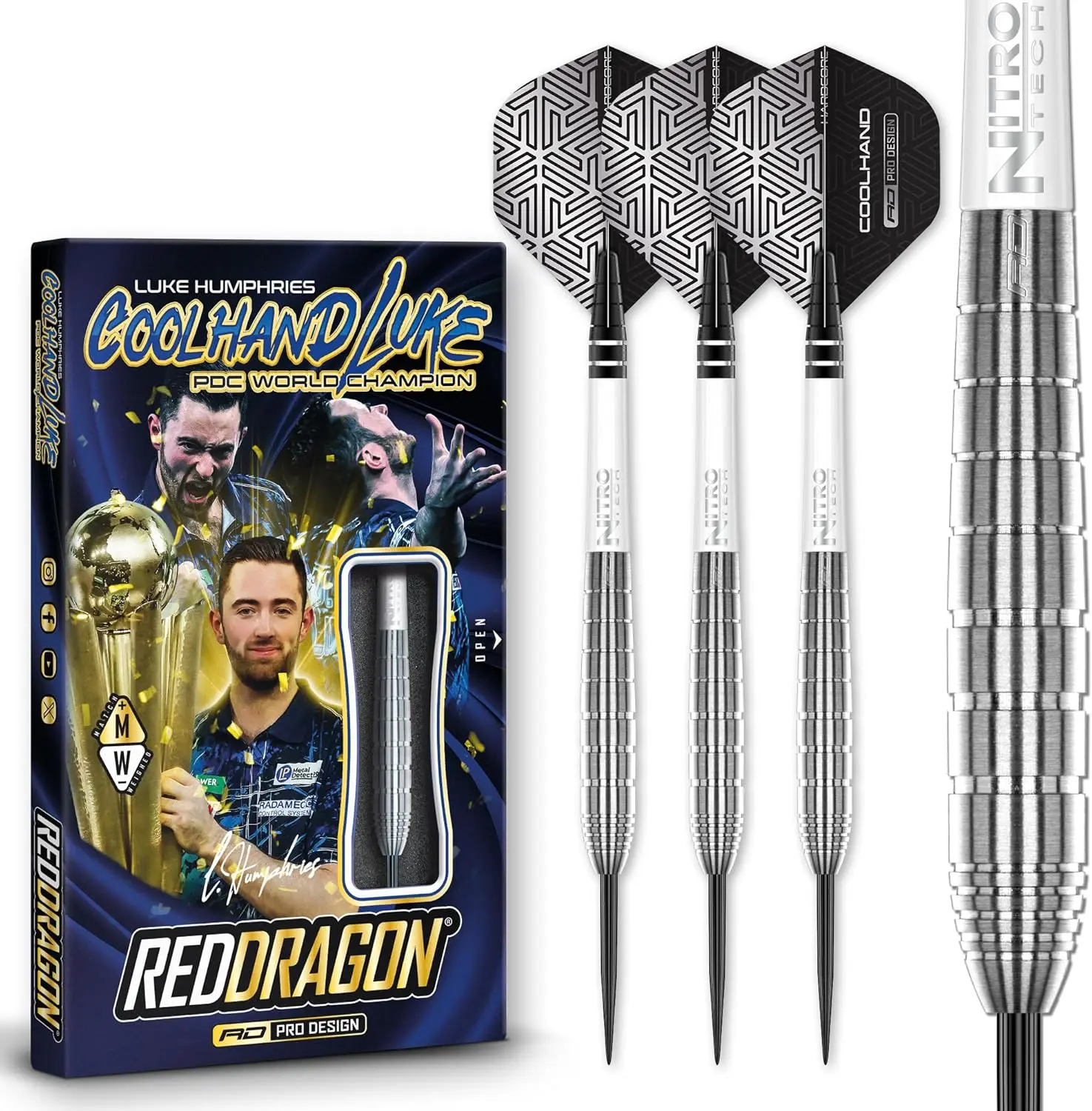 

Premium 90% Tungsten Darts Set 24g with Flights and Stems for Front Weighted Throw