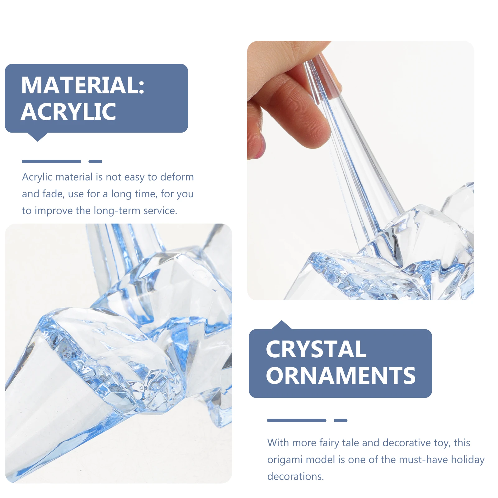 

Animal Acrylic Origami Crane Decor For Birthday Gift Holiday Party Supplies Fairy Tale Scene Decoration 3D Acrylic