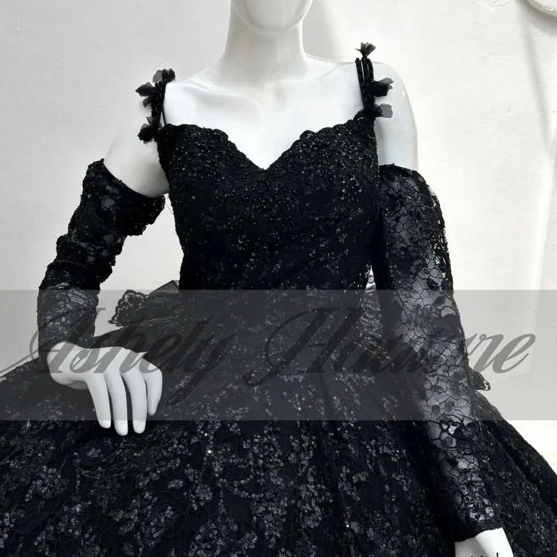 

Customized Gothic Black Real Women Prom Dance Occasion Wear Lace Up Ruffle Skirt Birthday Party Dress Vestido De xv Quinceanera