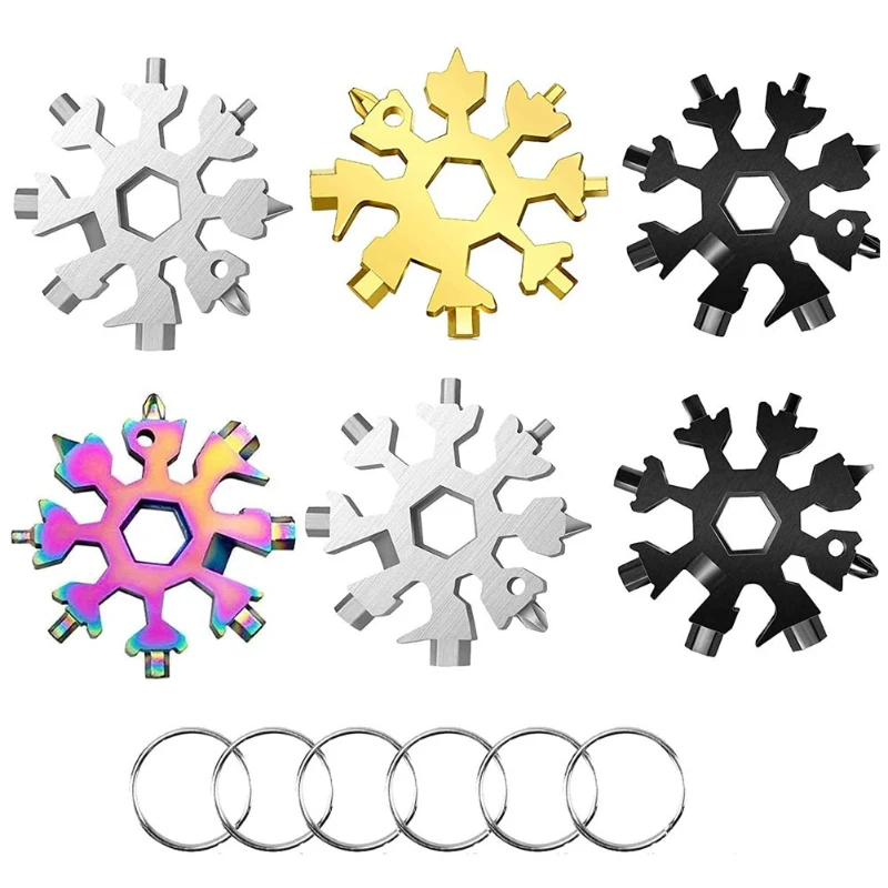 18-in-1 Snowflakes Multi-tool Herramienta 18 En 1 Multifunctional Tool Copo De Nieve Llave Multiusos