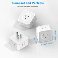 US Plug Wall Outlet Expander Multi Outlet Extender with 5AC Outlets,Small Electrical Outlet Splitter for Travel Home Office Dorm 3