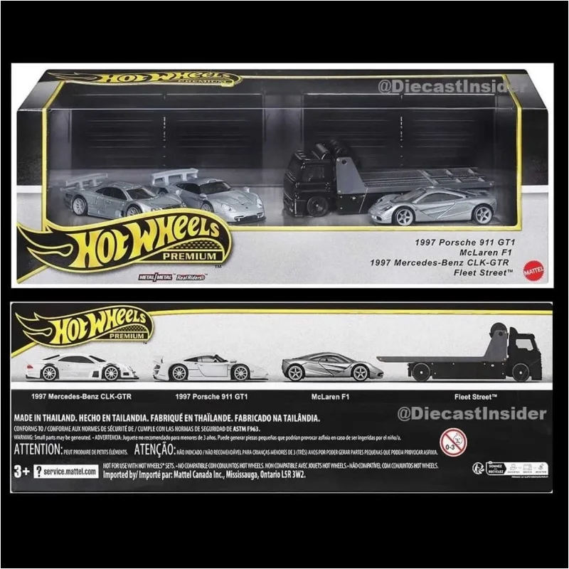 

Hot Wheels 2025 1:64 Clk Premium Box Set Exotic Racers Porsche Gmh39 Mclaren Mercedes-Benz Transporter Diecast Metal Model Cars