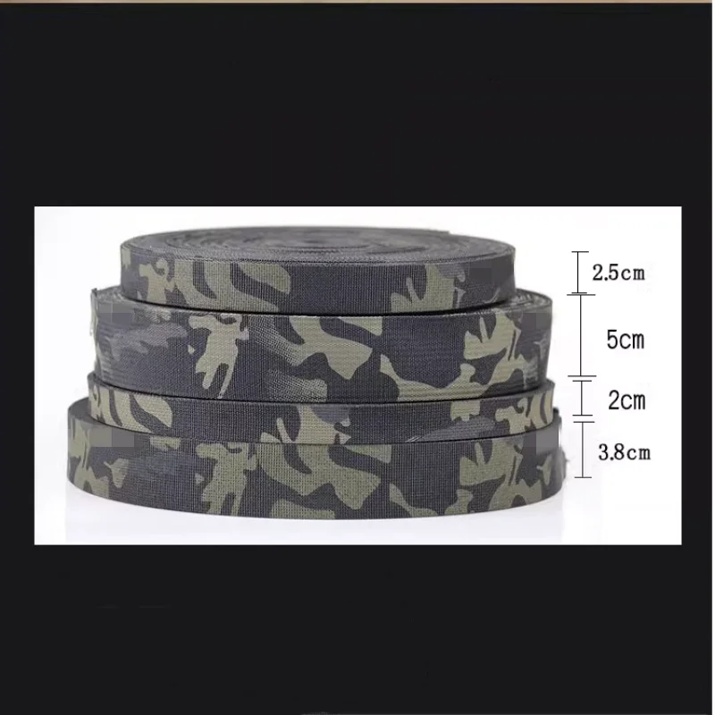1 Meter Multicam Black MCBK Camouflage Webbing Non-elastic Strips DIY Waistband Molle Fabric Accessory
