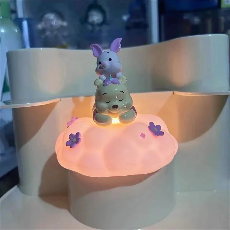 

Cartoon Winnie The Pooh Sakura Theme Night Light Model Bedroom Bedside Lamp Accompany Children wake up to night toy gift
