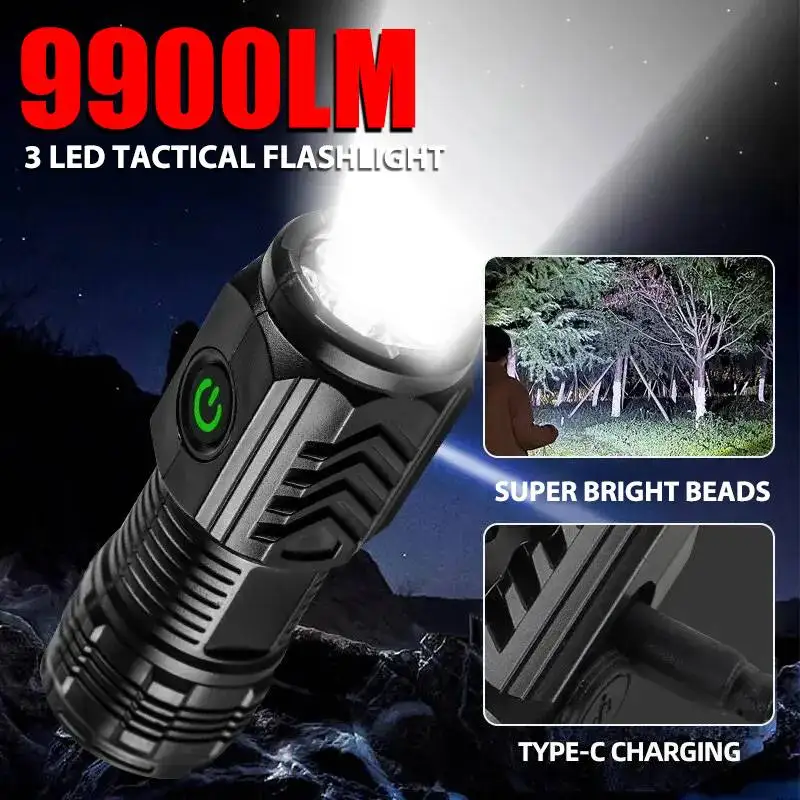 

Mini Ultra Bright LED Strong Light Flashlight Rechargeable High-power Torch Built-in Battery Outdoor Adventure Camping Lighting