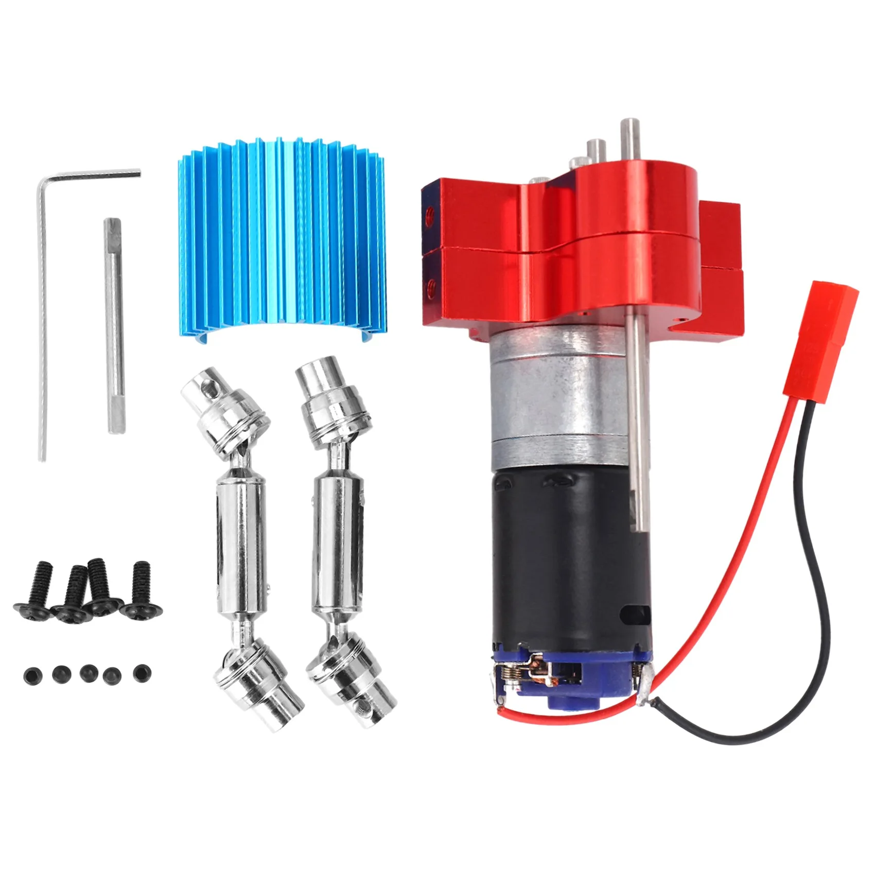 Metal Transmission Gearbox 370 Motor with Drive Shaft Upgrade Accessories for C14 C24 B24 B36 MN D90 MN99S RC Car,Red