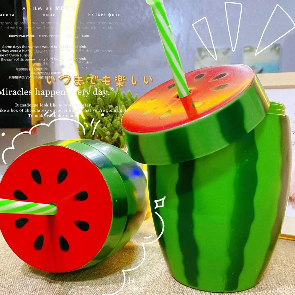 Gift Tea Milk Juice Food Grade Plastic Summer Straw Cup Water Bottle Drinkware Strawberry Pineapple Watermelon