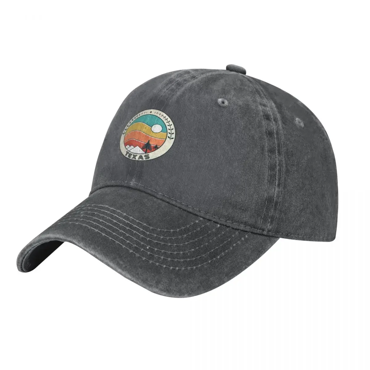 Texas Retro Vintage Sunset - Texas Mountain Souvenir - Gift - Hometown Hiking Nature Baseball Cap