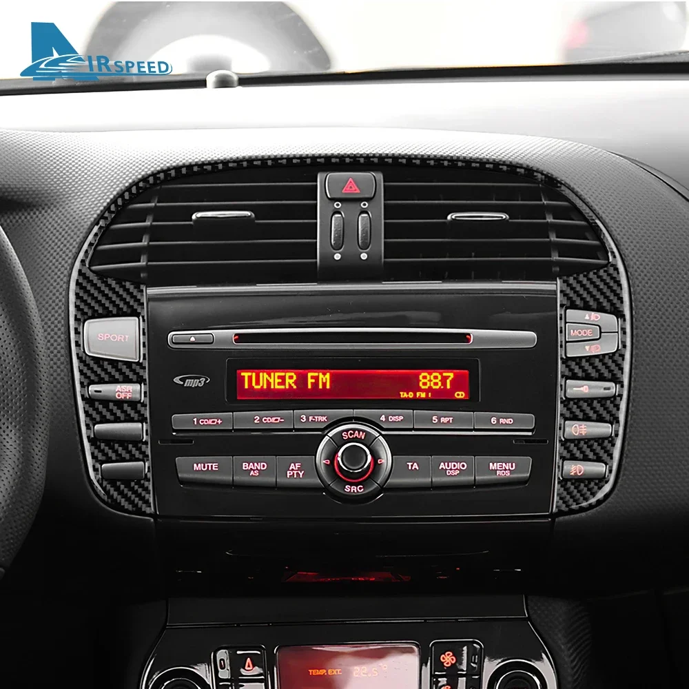 

Real Soft Carbon Fiber Sticker for Fiat Bravo 2006 2018 LHD RHD Car Central Control Button Trim Interior Accessories