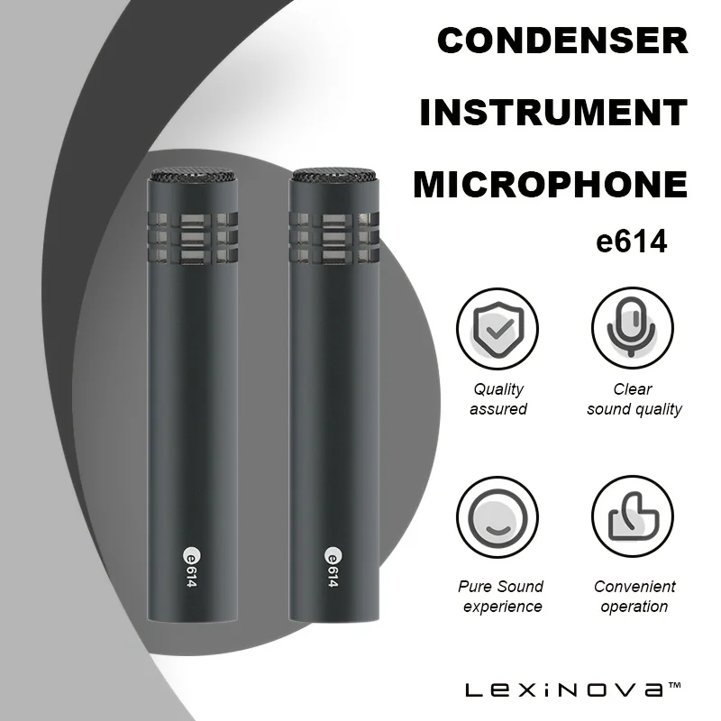 

1 Pair E614 Supercardioid Condenser Microphones Multi-purpose Instrument Mic for Stage Performance Studio Professional Recording