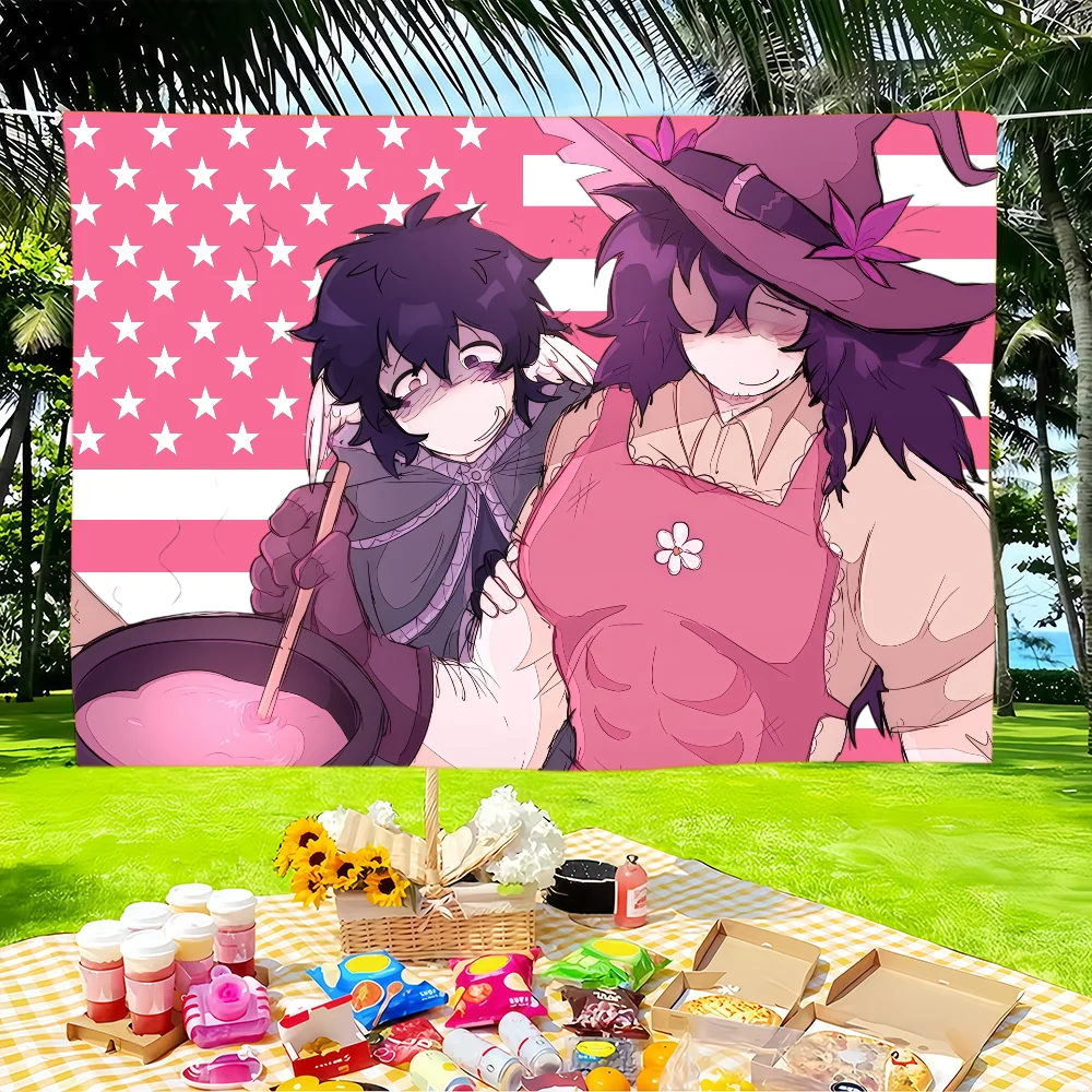 Anime Azure X Two Time flag Tapestries Outdoor Parties Bedrooms Living Rooms Dorm Rooms Wall Decor Banners Gifts