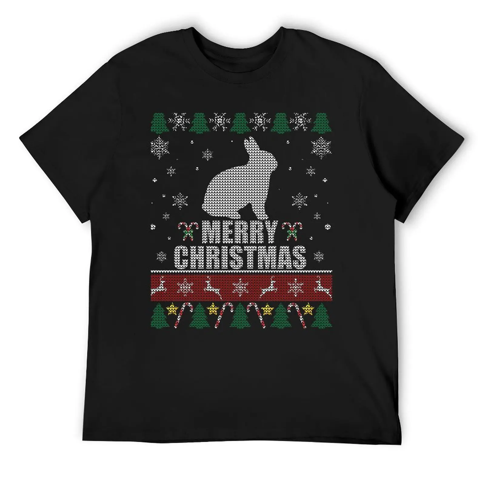 

Ugly Christmas Sweater Bunny Rabbit T-Shirt blacks man t shirt kawaii clothes oversize t-shirts man vintage t shirt men