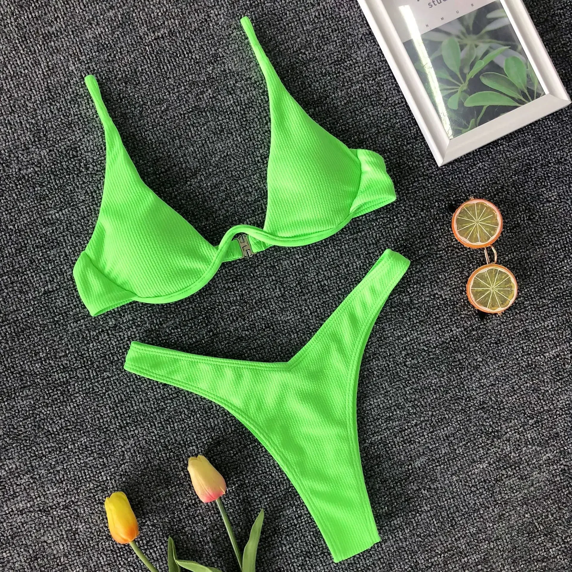 Mini tanga micro biquíni definido para as mulheres, maiô sexy com underwired, push up, biquini, roupas de praia