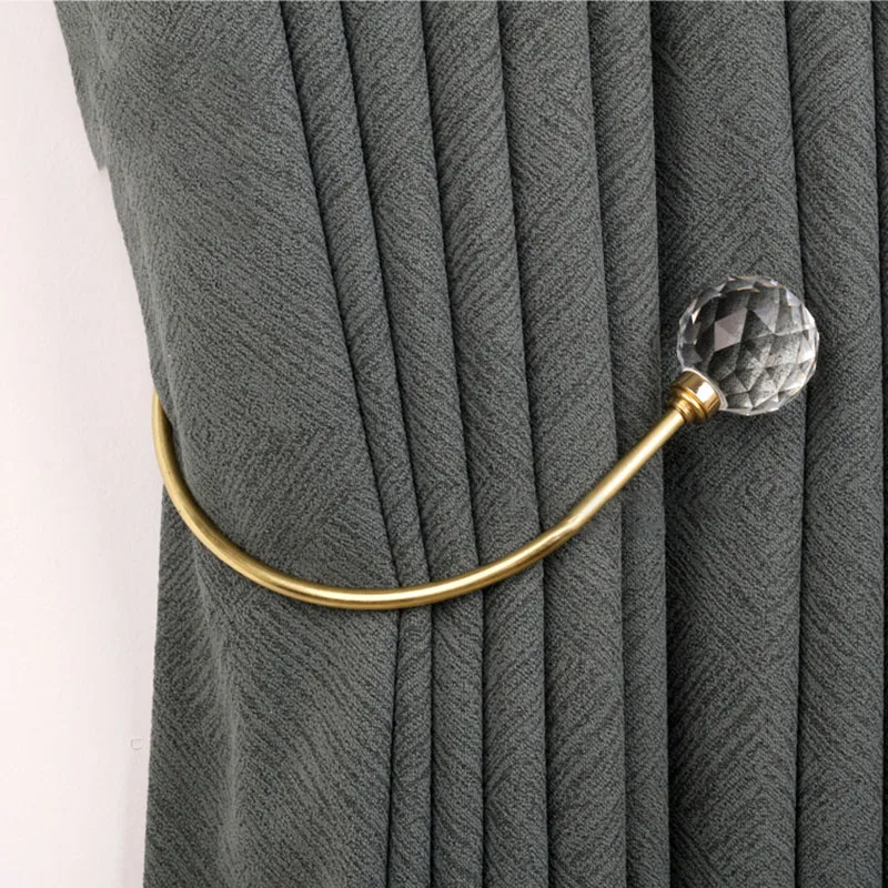

Simple Style Crystal Pure Copper Curtain Bending Hook Bag Hat Hanger Home Accessories And Decorations Handmade Luxury Fashion