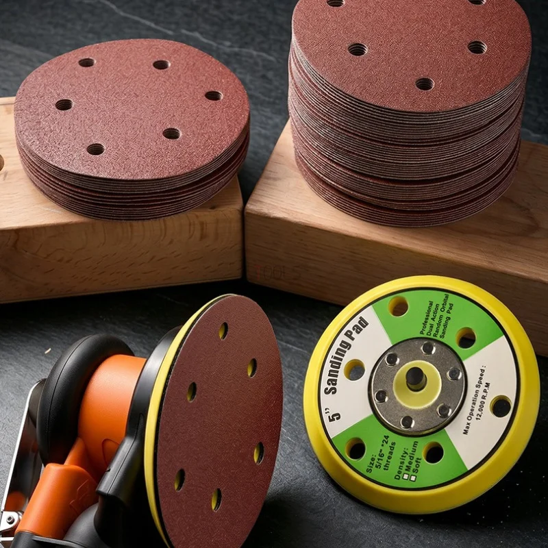 Universal 10PCS 6 Hole Wall Sander Sandpaper Metal Grinding Disc Abrasive Polishing Flat 80-800Grit 5inch Home Abrasive Tools