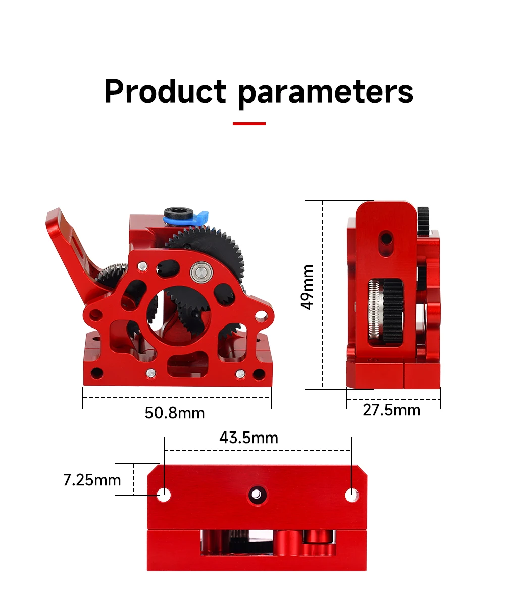 Touristes Gear Extruder Toutes les pièces d'imprimante 3D en HGX-LITE métallique, engrenages en acier trempé, engrenage de réduction pour CR10 Ender 3 VOreposoir 2.4