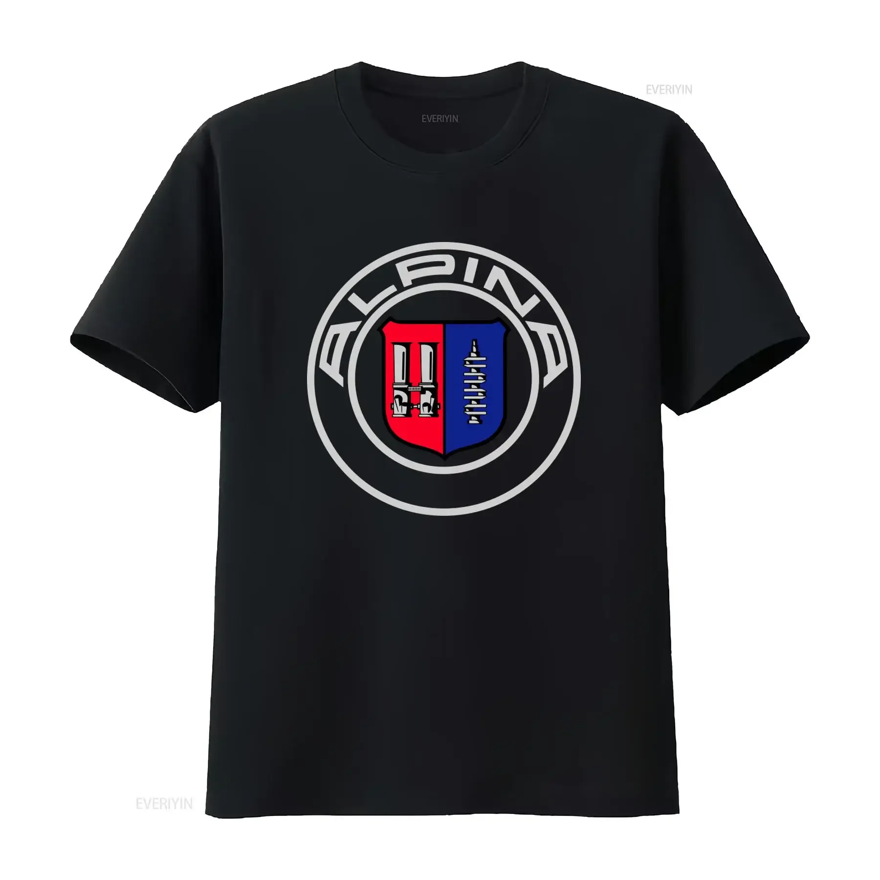 ALPINA LOGO T Shirt Black Engine Design Automotive Enthusiasts vintage Washed Versatile Stretched Soft Stylish