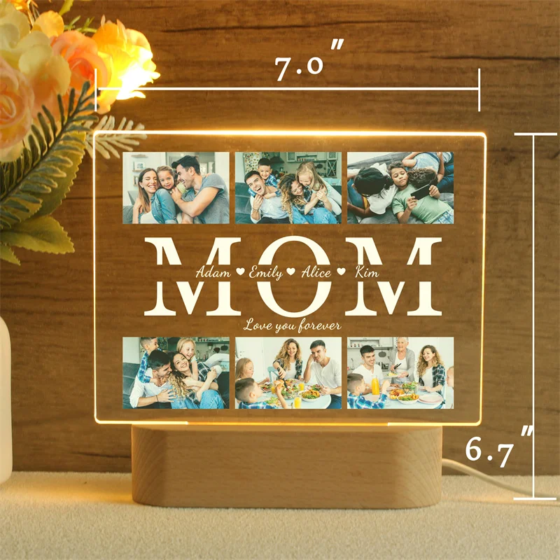 Personalized Photo Night Light,Custom Photo Collage LED Light,Photo Lamp, Photo Collage Gift,Mother\'s Day Gift