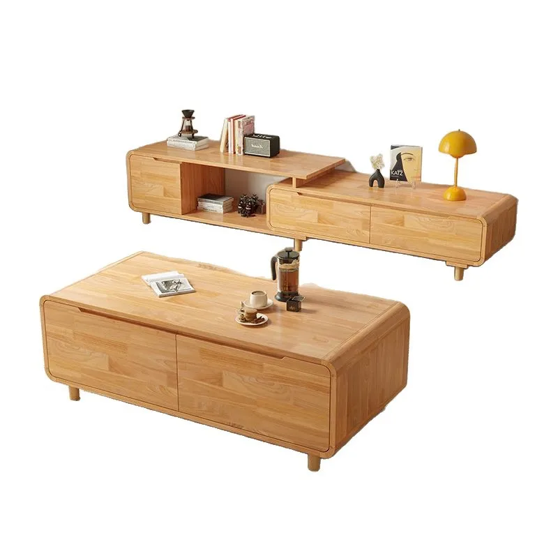 

Solid wood TV cabinet Small apartment Modern simple household floor to ceiling cabinet Coffee table