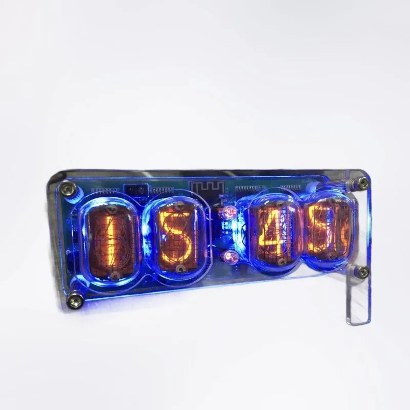 Light tube clock 4 tubes with base, former Soviet glow tube, cyberpunk cool gift