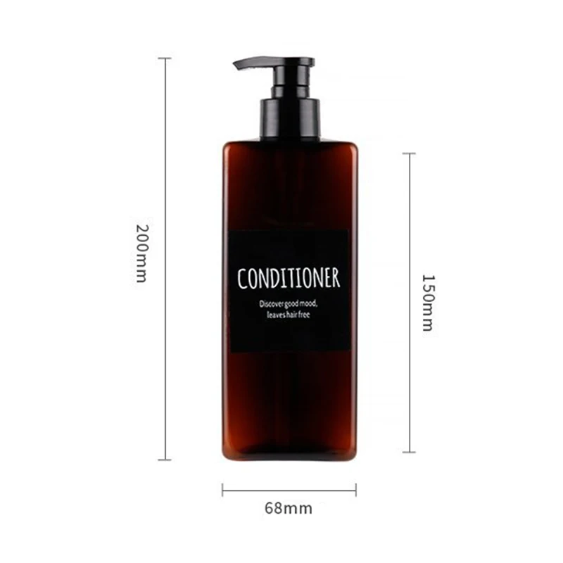 3 قطعة 500 مللي موزع الصابون المربع زجاجة إعادة الملء مع تسميات مقاومة للماء للشامبو وغسول صابون اليد والبلسم #1