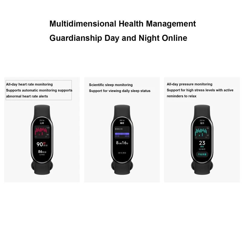 Globalna wersja Xiaomi Mi Band 8 inteligentna bransoletka Bluetooth 5.1 poziom tlenu we krwi Traker do monitorowania tętna 150 + tryby sportowe