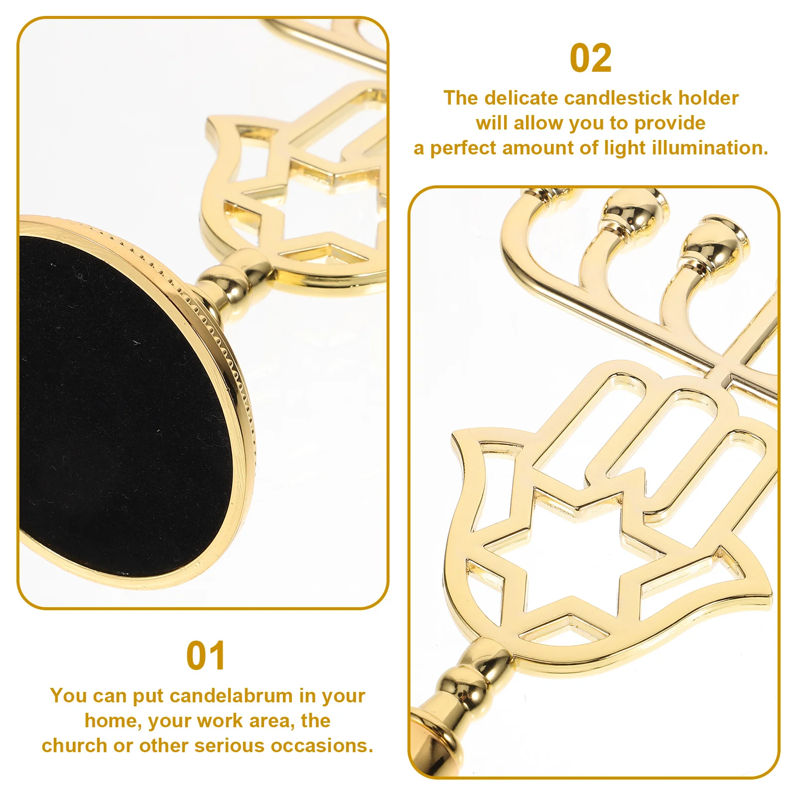 

7-Branch Golden Holder Vintage Candelabrum For Home Decor Desktop Ornaments Religious Candlesticks Party Festival Decor