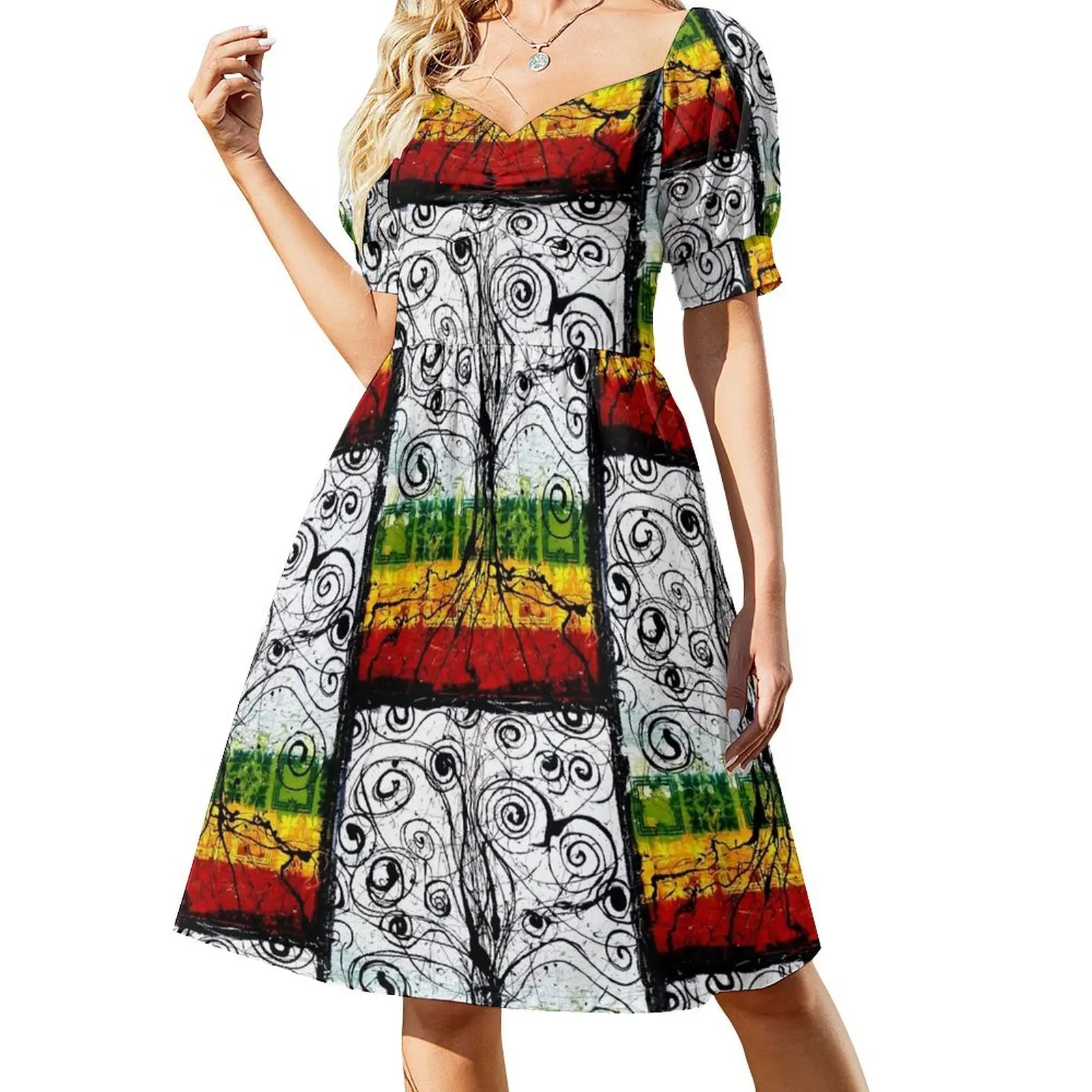 

Rasta Tree Short Sleeved Dress birthday dress for women summer dress women 2025 Evening dresses