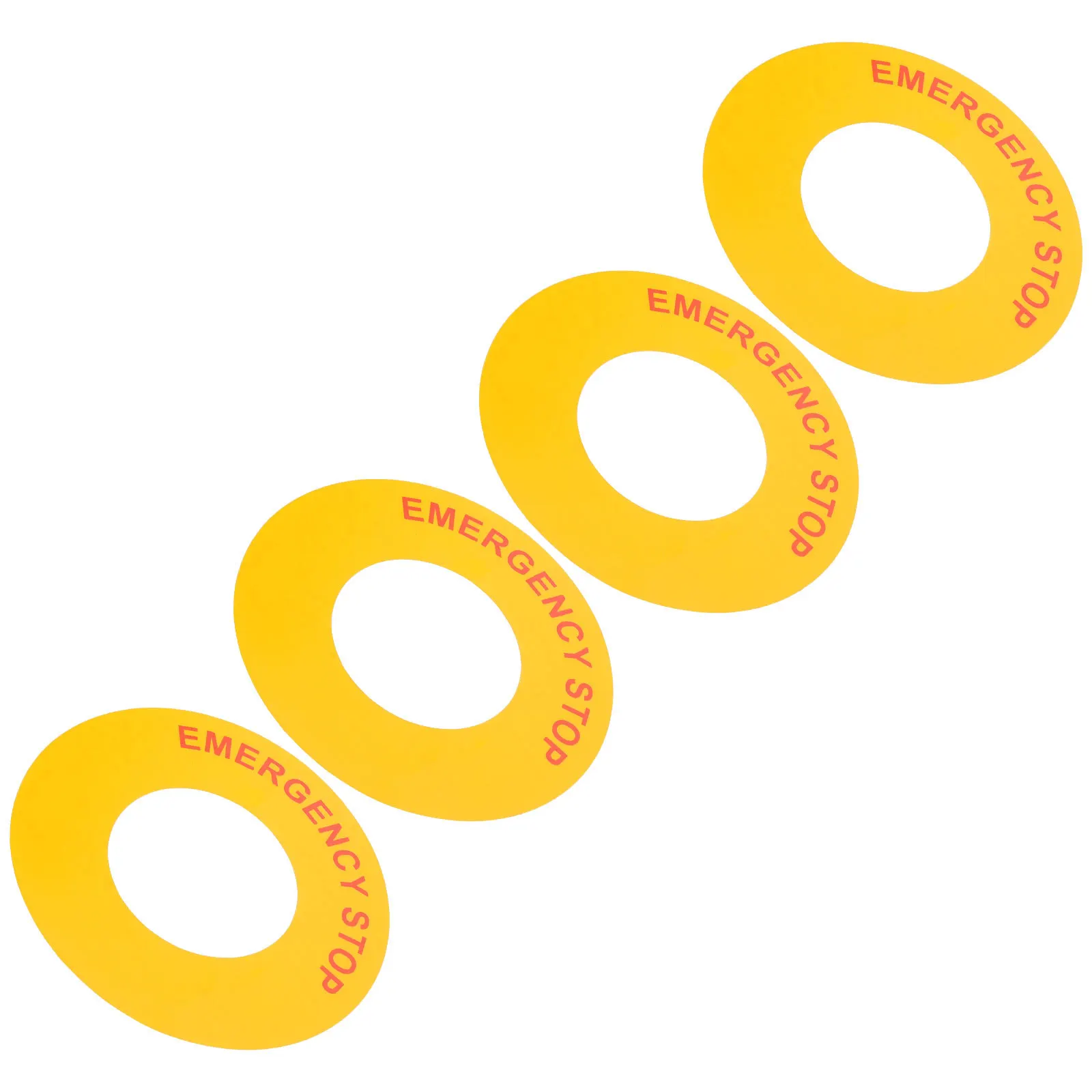 4Pcs Emergency Stop Label Stickers Strong Adhesion Waterproof Peel and Stick for Factory Home Machine Safety Sign Decals